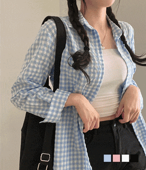 [무료배송] 힐스 오버핏 긴팔 체크 남방 셔츠